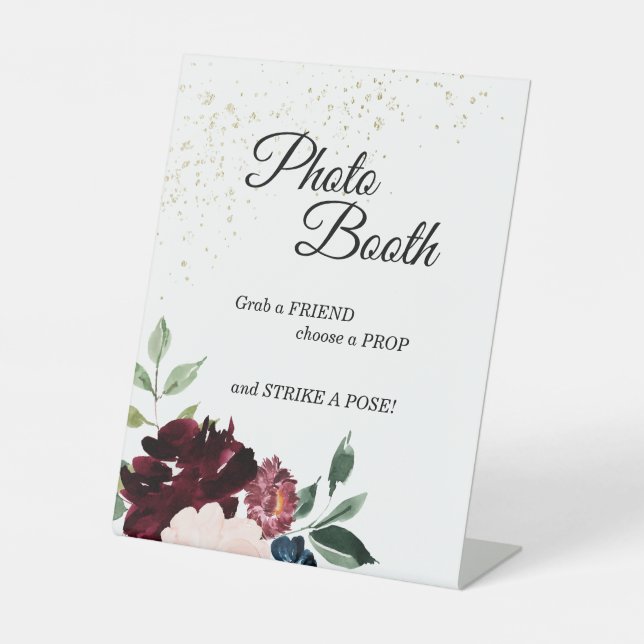 Summer Celebration Wedding Photo Booth Pedestal Sign (Front)