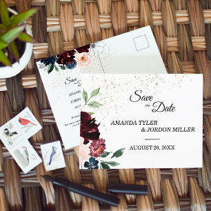 Summer Celebration Wedding Save the Date Postcard