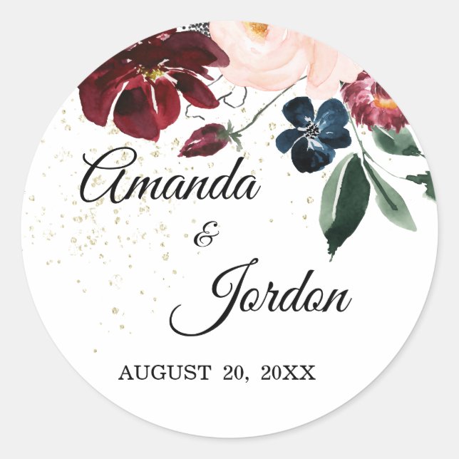 Summer Celebration Wedding Stickers (Front)