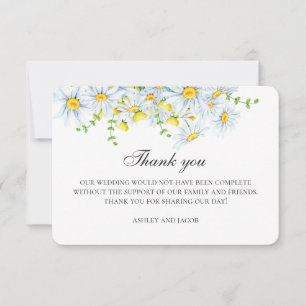 Summer chamomile. Spring garden flowers wedding Thank You Card