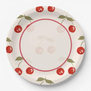 Summer Cherries Paper Plate