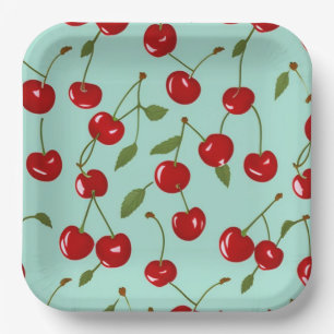 Summer Cherries Paper Plate