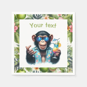 Summer Chill Chimp Chillin - Sunglasses & Cocktail Napkin