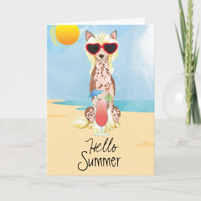 Summer Chinese Crested Card (Front)