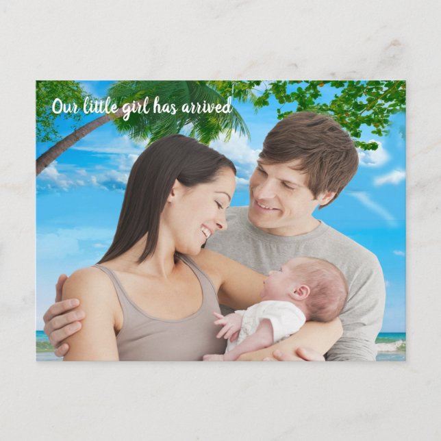 Summer Christmas Baby Girl Thank You Photo Postcard (Front)