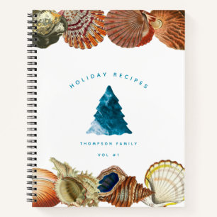 Summer Christmas Beach Seashell Holiday Recipes Notebook
