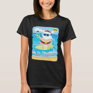 Summer Christmas Hawaii Surfing Santa In July T-Shirt