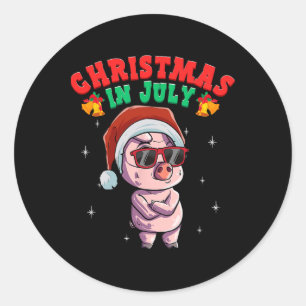 Summer Christmas In July 1  Classic Round Sticker
