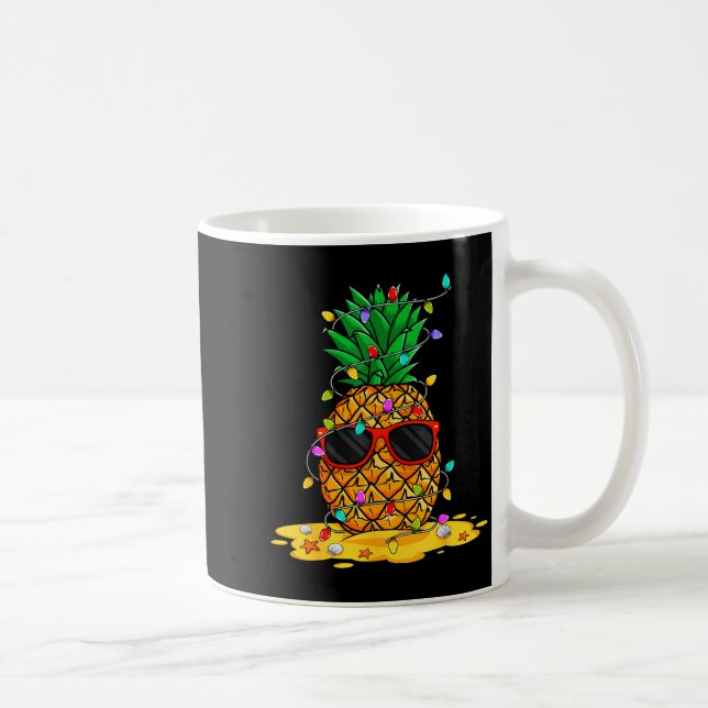 Summer Christmas In July Ne Sungl Santa Hat Light  Coffee Mug (Right)