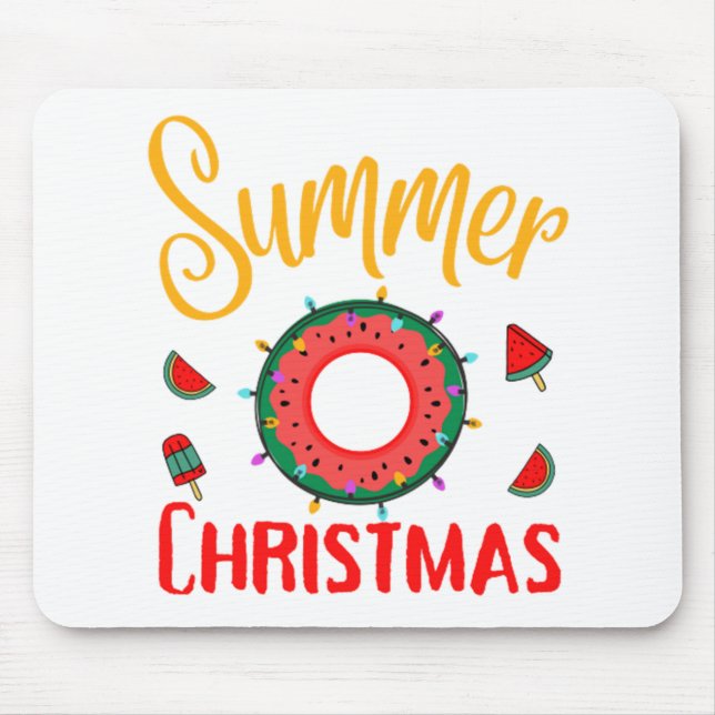 Summer Christmas July Mouse Mat (Front)