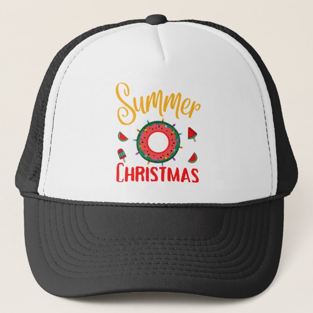 Summer Christmas July Trucker Hat (Front)