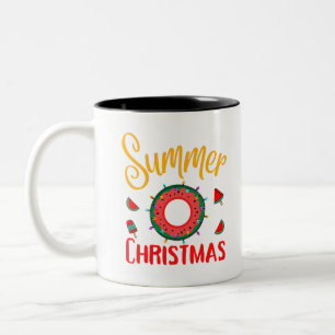 Summer Christmas July Two-Tone Coffee Mug