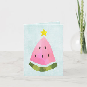 Summer Christmas Xmas Watermelon Tree Note Card