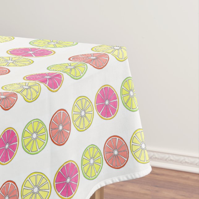 Summer Citrus Fruit Orange Lime Lemon Grapefruit Tablecloth (In Situ)