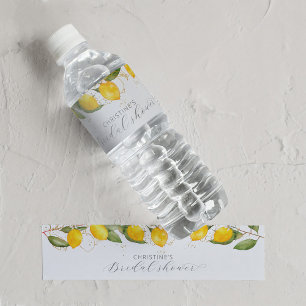 Summer Citrus Lemon Bridal Shower Water Bottle Label