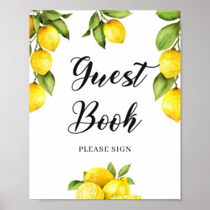 Summer Citrus Lemon Guest Book Sign Baby Shower