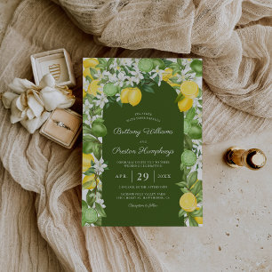 Summer Citrus Lemon Lime Wedding Invitation