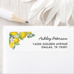 Summer Citrus Lemon Theme Party Address Label