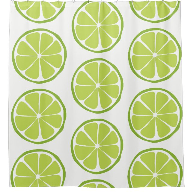 Summer Citrus Lime Shower Curtain (Front)
