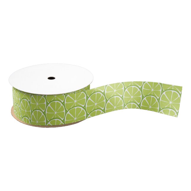 Summer Citrus Lime Slices Ribbon Grosgrain Ribbon (Spool)