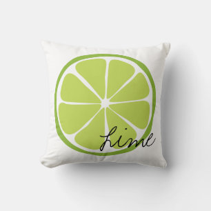 Summer Citrus Lime Throw Pillow