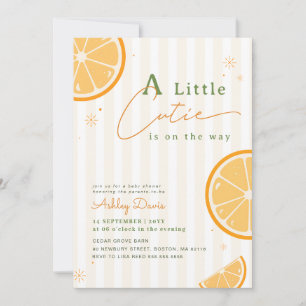 Summer Citrus Little Cutie Orange Baby Shower Invitation