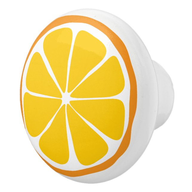 Summer Citrus Orange Ceramic Knob (Right)