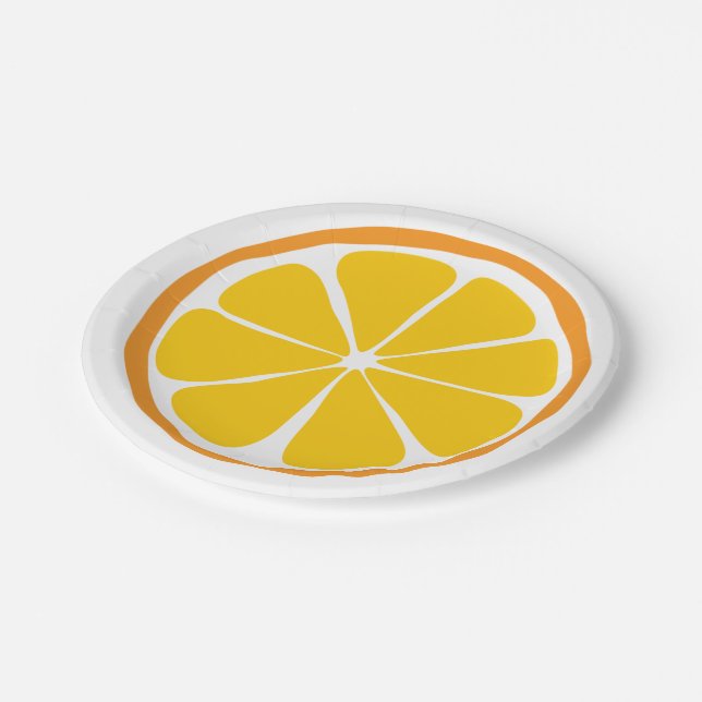 Summer Citrus Orange Paper Plates (Angled)