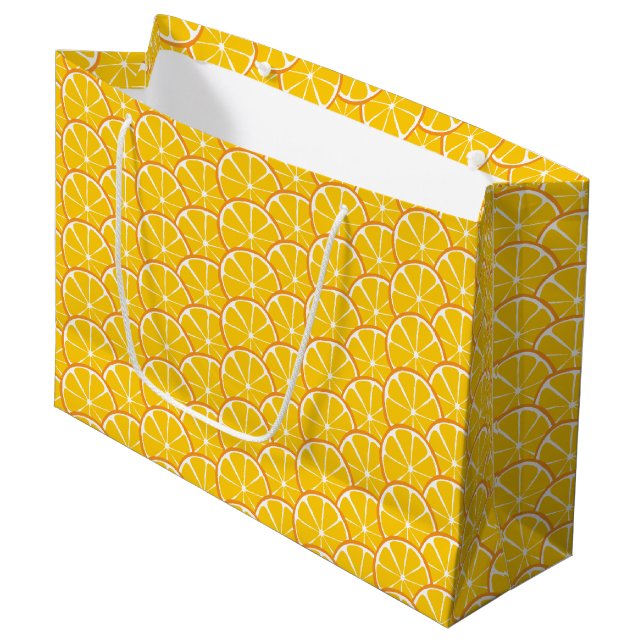 Summer Citrus Orange Slices Gift Bag - LARGE (Front Angled)