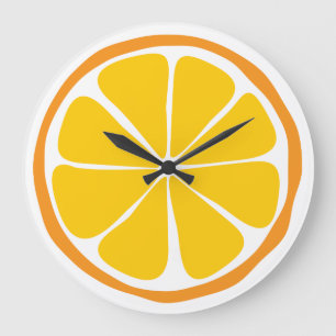 Summer Citrus Orange Wall Clock