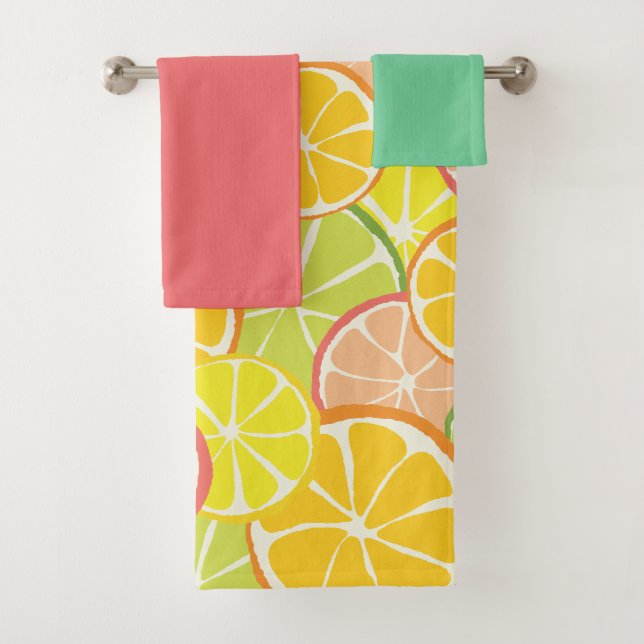 Summer Citrus Slice Bath Towel Set (Insitu)