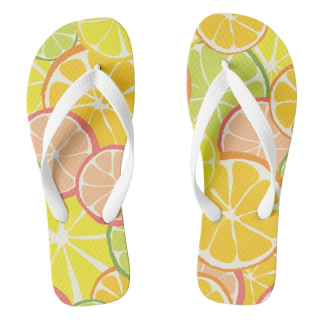 Summer Citrus Slice Flip Flops (Footbed)