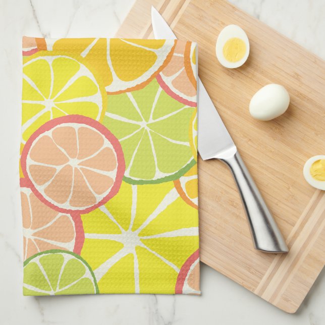 Summer Citrus Slice Tea Towel (Quarter Fold)
