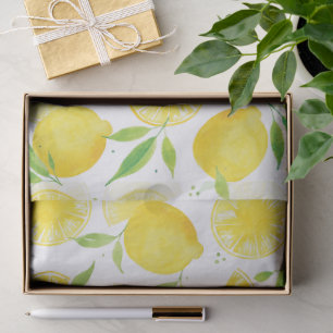 Summer Citrus Watercolor Lemon Pattern Tissue Paper