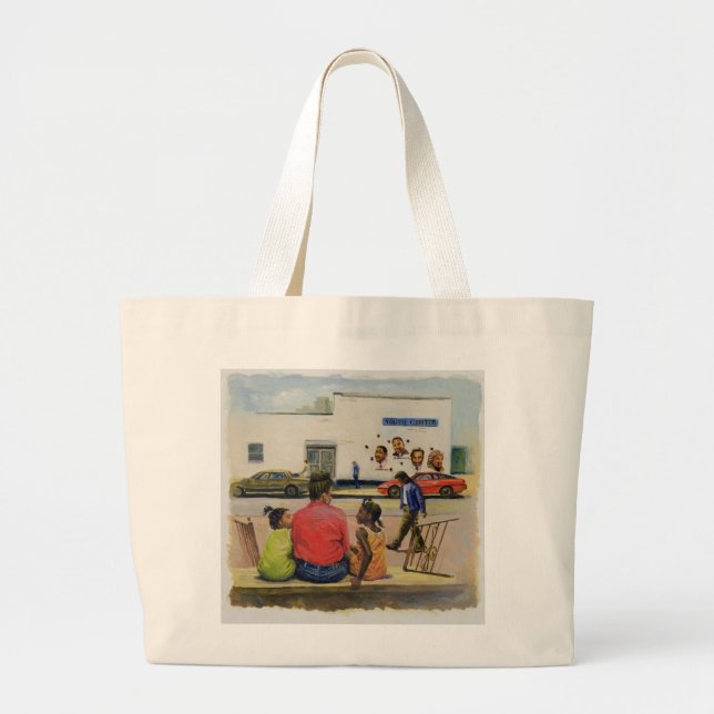 Summer City Stoop 2000 Large Tote Bag (Front)