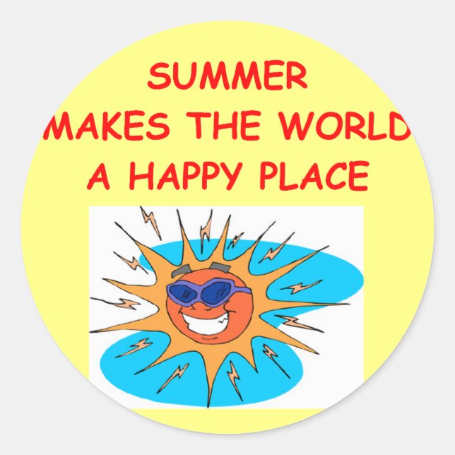 summer classic round sticker (Front)