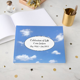 Summer Clouds In Sky for Memorial Service Guest Book