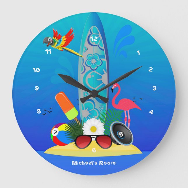 Summer Club Beach House Large Clock (Front)