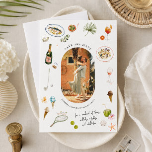 Summer Club Watercolor Personalised Photo Save The Date