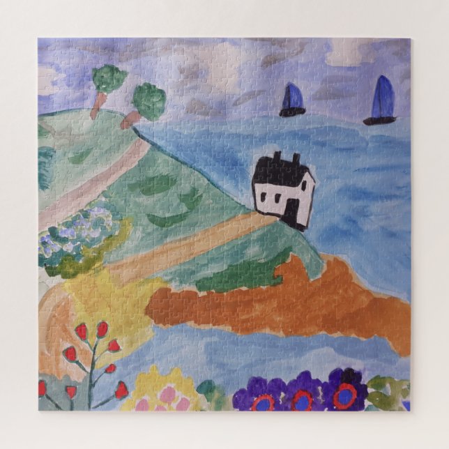 Summer Coast & Flower Jigsaw Puzzle (Vertical)