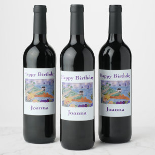 Summer Coast & Flower Wine Label