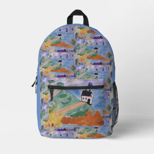 Summer Coast & Flowers Printed Backpack
