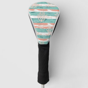 Summer Coastal Coral Pattern Golf Head Cover