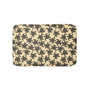 Summer coastal style repeating turtle pattern bath mat