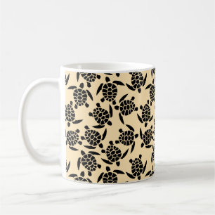 Summer coastal style repeating turtle pattern coffee mug