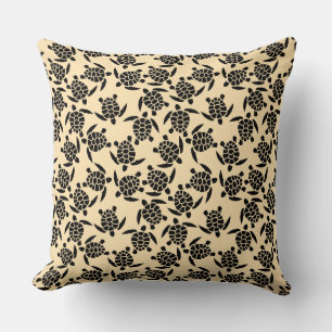 Summer coastal style repeating turtle pattern cushion