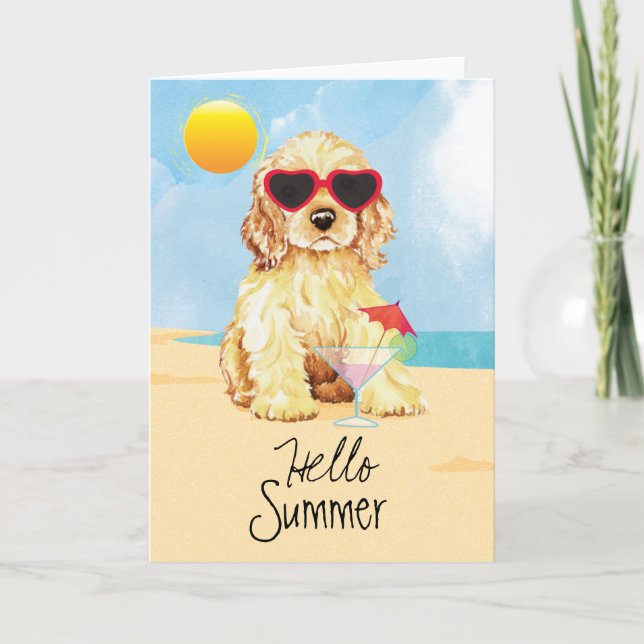 Summer Cocker Spaniel Card (Front)