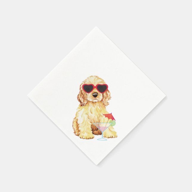 Summer Cocker Spaniel Napkin (Corner)