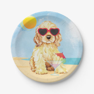 Summer Cocker Spaniel Paper Plate