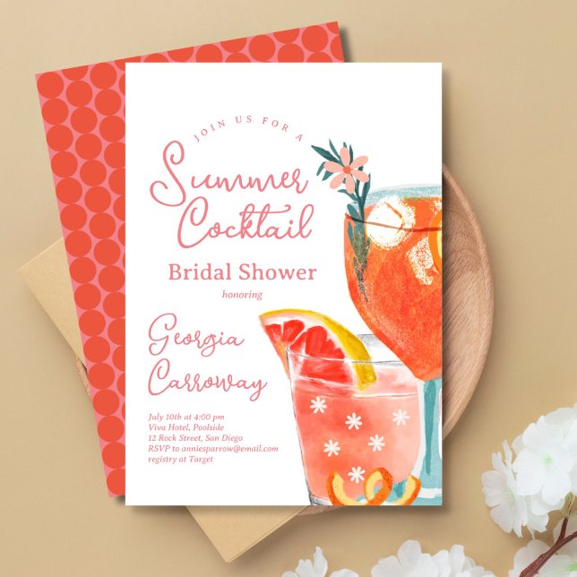 Summer Cocktail Bridal Shower Invitation (Creator Uploaded)